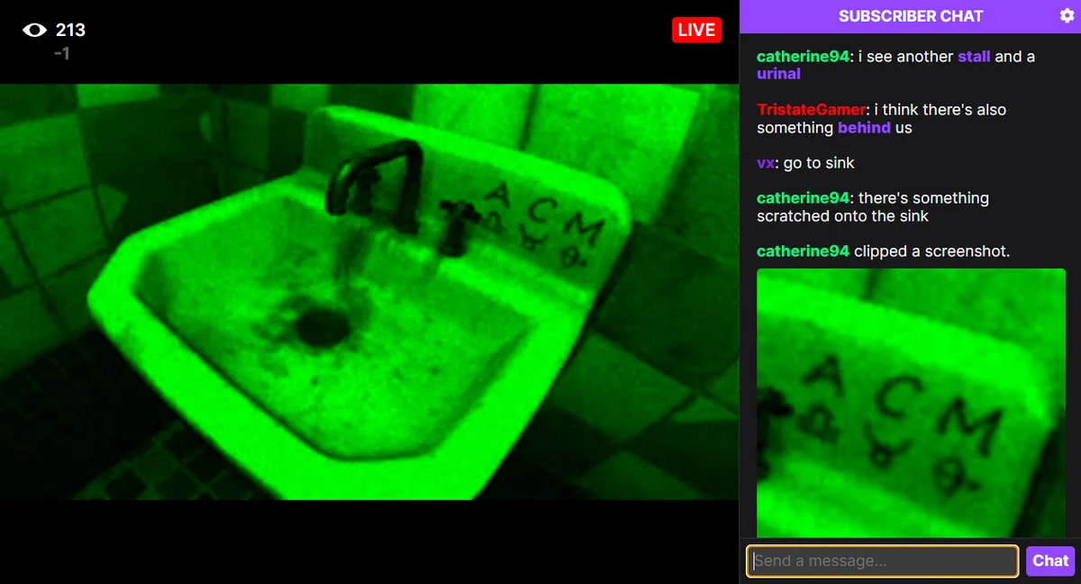 Green-tinted livestream and chat panel in FeedVid Live